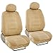 Fine Velvet Seat Covers for Car SUV Van - Durable Rich Velour Fabric Front Pair - Driver & Passenger (Beige)