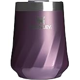 STANLEY The Reserve Textured Wine Tumbler | 11oz | Splash-Proof Lid | Cold Drinks & Cocktail Cup | Insulated Stainless Steel Wine Glass | Wisteria Shine