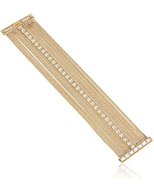 Gold Tone Baguette Fringe Statement Bracelet, 7