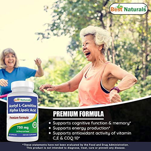 Best Naturals Acetyl L-Carnitine and Alpha Lipoic Acid 750 mg & CoQ10 600 mg