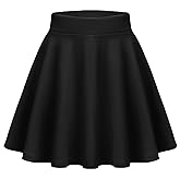 Zeagoo Women's Skirt Basic Mini Skater Skirt 2026 Summer Skirts Stretchable High Waist A-Line Valentines Skirts