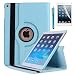 New iPad 9.7 2018 2017 / iPad Air Case - AiSMei Rotating Stand Case Cover with Auto Wake Sleep for Apple iPad 9.7" (6th Gen, 5th Gen) / iPad Air 2013,Bonus Stylus + Film - Light Blue primary