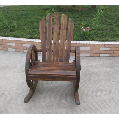 Wagon Wheel Rocker Chair - Thumbnail 4