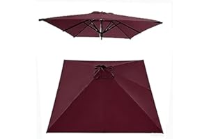 TAJMDGW 8 Ribs Square Patio Parasol Canopy 8ft 10ft Outdoor Garden Middle Column Umbrella Top Replacement Cloth Market Umbrel