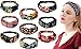 RITOPER Boho Fashion Headbands for Women, 8 Pack Wide Yoga Workout Head Bands Hair Bands for Women's Hair, Bohemian Style Turban Black Headband Head Wrap