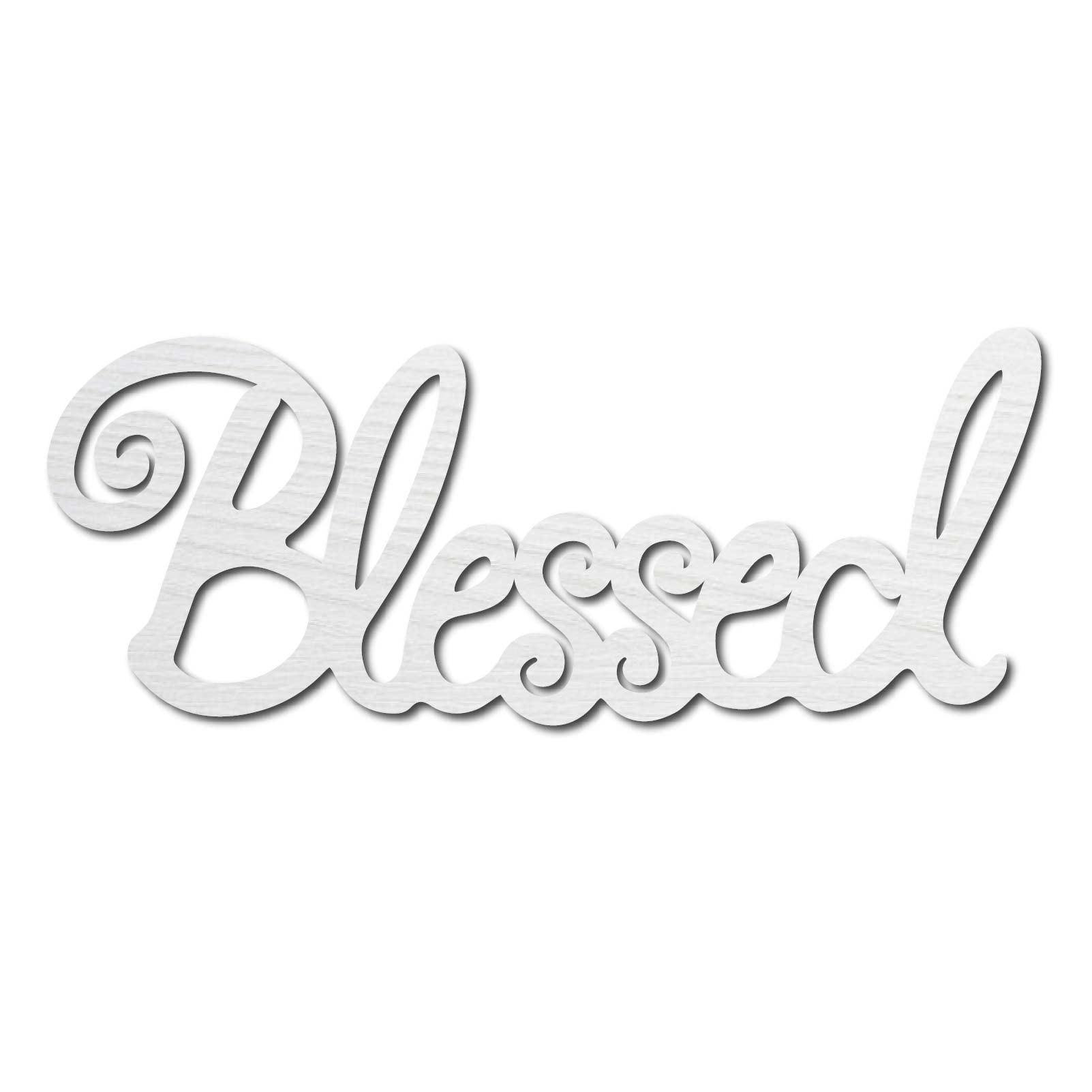 CREATCABIN Wood Blessed Sign Wall Decor Art Cutout Letter Word Laser Cut Unfinished Rustic Decorative DIY for Home Apartment Bathroom Living Room Farmhouse Baptism Decoration 9.8 x 4.7 Inch(White)