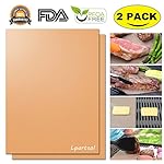 Copper Grill Mat,Lpartsol Reusable PTFE Coated Non-stick Silicone BBQ Baking Grill Sheet Mat (2 pack)