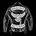 VEGASBEE® Veteran Patch Embroidered Iron-On Patch Biker Jacket Rider Vest Rocker Gray Size 12