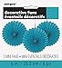 Solid Caribbean Teal Blue Hanging Tissue Paper Fans - 6'' (3 Count) - Perfect For Parties & Home Decor