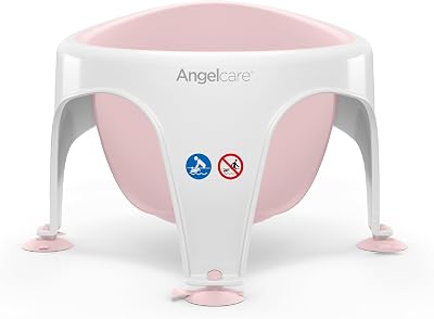 Angelcare Soft Touch Baby Bath Seat Pink Water Level Indicator Suction Cups