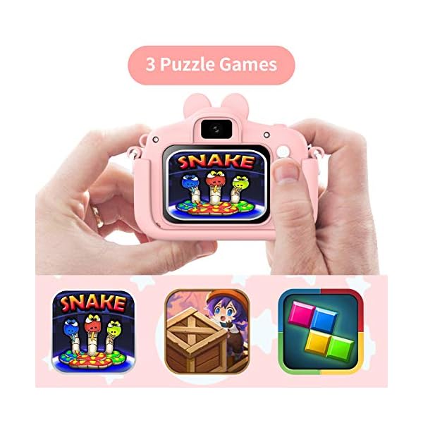 Kids-Camera-with-Silicone-Case-200MP-Rechargeable-Kids-Digital-Dual-Camera-with-20-Inch-IPS-Screen-1080P-Video-Camcorder-32GB-SD-Card-Selfie-Childrens-Camera-Toy-for-Boys-Girls-Age-3-12-Pink Kids Camera with Silicone Case, 20.0MP Rechargeable Kids Digital Dual Camera with 2.0 Inch IPS Screen 1080P Video…