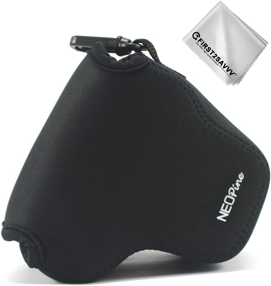 First2savvv Neoprene Camera Case Bag for Canon EOS M100 M10 with 15-45mm Lens + Cleaning cloth QSL-EOS M100-01