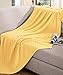 NTBAY 100% Pure Cotton Cable Knit Throw Blanket, Super Soft Warm 51x67 Knitted Throw Blanket for Couch, Sofa, Chair, Bed - Extra Cozy, Machine Washable, Comfortable Home Decor, Yellow