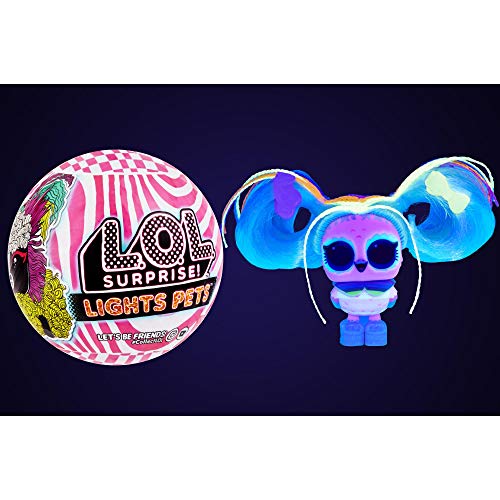 LOL Surprise Animaux Lights – Avec De Vrais Cheveux, 9 Surprises Et Une Lumière Noire !