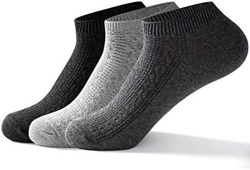 Mens Low Cut Socks Ankle Socks for Men - Comfy Non Slip Casual Cotton Socks No Show 3 Pairs