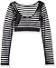 Gia Mia Girls' Big Stripe Mesh Top Dance Ballet Jazz Long Sleeve Layering Costume Performance