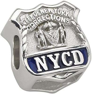 Gennaro JewelersCity of New York Corrections - NYCD Charm - Sterling Silver - Fits Pandora, Chamilia, Trollbeads Bracelets