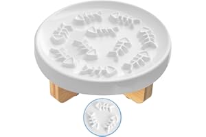 DDMOMMY Ceramic Pet Feeder, Slow Feed Cat Bowls for Healthy Eating, 8.5'' Wide, 3'' High, 1.9lbs, for Cats and Small Dogs