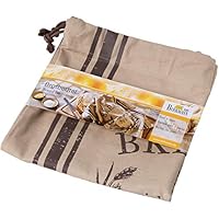 RBV Birkmann Bread Bag, 100% Cotton Storage Sack Keeps Loaves Fresher Longer, Drawstring Closure, Machine Washable, 17-3/4" x 15"