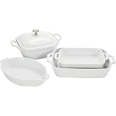 Staub Ceramic Stoneware 5-pc Mixed Baking Dish Set &ndash; White