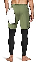 Men's 2 in 1 Running Pants, Gym Workout Compression