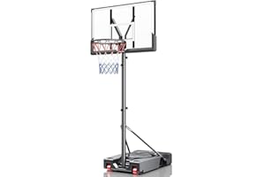 VISVEIL Basketball Hoop,Portable Basketball Hoop System for Outdoor, Adjustable Height 5.7-10ft 45in Backboard Basketball Goal for Kids Teen and Adult