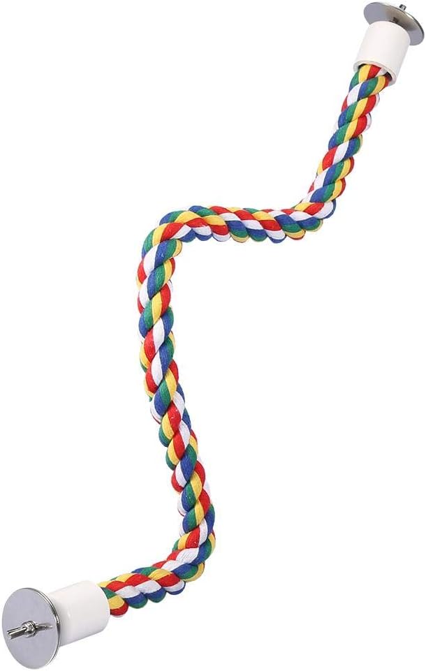TOPINCN Bird Standing Perch, Soft Colorful Healthy Cotton Rope Parrot Bird Bungee Toy Gift Swing Hanging Cage Accessory Decoration - Image 4