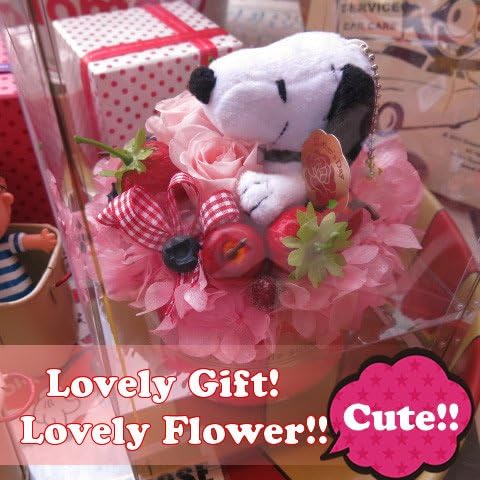 amazon 結婚祝い フラワーギフト スヌーピー プリザーブドフラワー フラワーギフト ケーキのプリザーブドフラワー ケース付き 誕生日プレゼント 記念日の贈り物におすすめのフラワーギフト プリザーブドフラワー オンライン通販