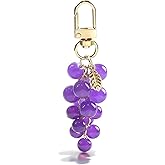 Hoheng Grape Keychain Grape Bag Charms for Women Handbag Fruit Purse Charms Purple Dress Jewelry Gifts