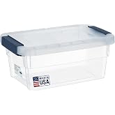 Tribello Clear Plastic Storage Bins with Lids Stackable Storage Bins (15 Quart)
