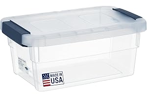 Tribello Clear Plastic Storage Bins with Lids Stackable Storage Bins (15 Quart)