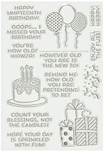 Technique tuesday umpteenth birthday stamp set, 4 by 6&…
