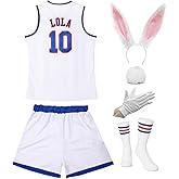 Women Basketball Jersey #10 Lola And 1/3 Space Costume 90s Movie Cosplay Halloween Sports Shirt White XS-XXL