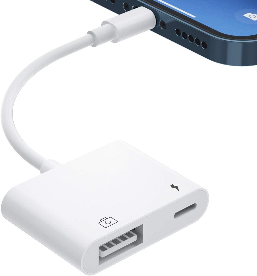 USB Camera Adapter, 2 in 1 USB 3 Female OTG Adapter with Fast Charging Port Interface Compatible for Phone 11 11 Pro 11 Pro Max X Xr Xs Xs Max 8 8 Plus/Pad Mini Air Pro.