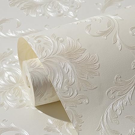 Tessuto Non Tessuto Autoadesivo Stile Europeo Carta Da Parati Damascata Carta Da Parati A Rilievo In 3d Soggiorno Camera Da Letto Sfondo Parete Bianco Adesivi Carta Da Parati Fai Da Te Pitture