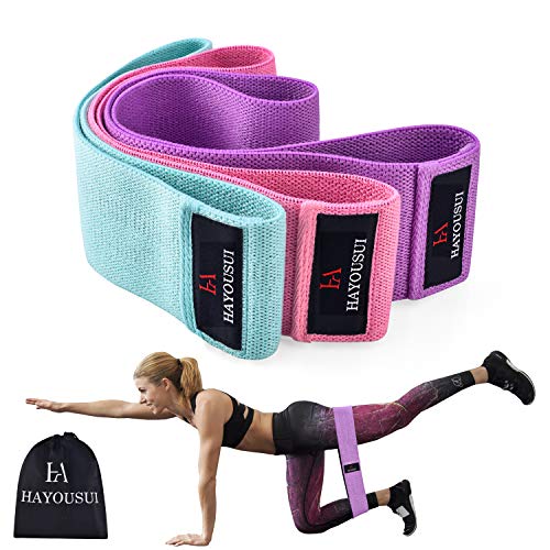 Hayousui Resistance Bands Exercise Bands Hip Booty Bands Stretch Workout Bands- Cotton Resistance Band for Legs and Butt Body, Yoga, Pilates, Muscle Training