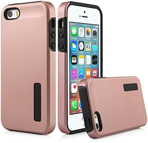 iPhone SE Case, Sincase Ultra Slim Hybrid Dual Layer iPhone 5s Protective Case [Shock Proof] Soft TPU Bumper Anti- Scratch Hard Back Cover Skin for iPhone SE/ 5S / 5, Rose Gold