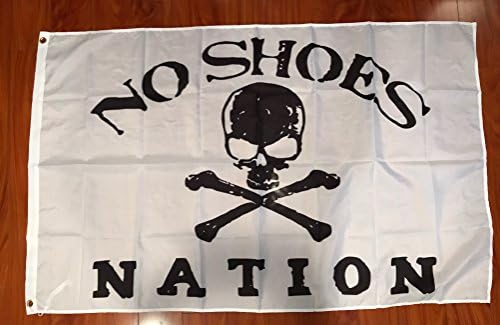 No Shoes Nation 3'x5' Feet White Flag banner Kenny Chesney Country Music Cowboy