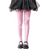 LUCKELF Girls Glitter Tights, Soft Opaque Tights Sparkle Rhinestone Tights School Dress Dance Stockings