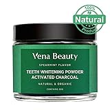 Natural Teeth Whitening Powder - Made with Organic Coconut Activated Charcoal and Food Grade Formula - Spearmint Flavor (30g)