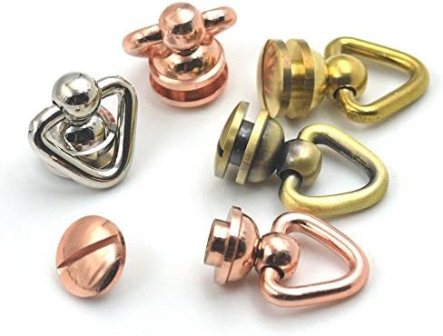 hanhanlop 5 Sets Head Button Screwback Stud Spot Connector Joint For Screw Chicago nail LeatherCrafts Nickle