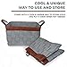Premium Felt Woven Storage Basket with Leather Trim and Handles | Foldable Box, Durable & Thick Felt, Large Standing Container For Laundry, Bathroom, Baby Toys, Magazines, Food, Closet & More