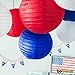 Bobee Red White and Blue Paper Lanterns, Party Decorations, 7 pack