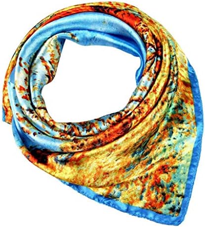 Men Satin Silk Summer Sun Protection Square Neck Scarf Bandana