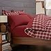 Amazon Brand – Pinzon Lightweight Cotton Flannel Sham - Standard, Bordeaux Plaid