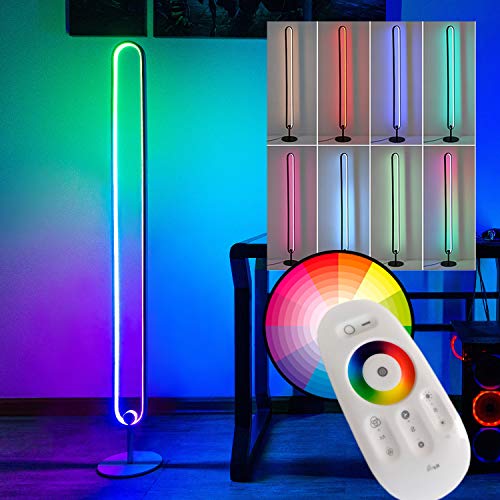 TACAHE RGB Corner Floor Lamp Color Changing Dimmable LED Standing