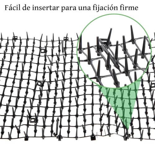 LUKANATO Tapete Repelente para Gatos 2 m x 30 cm, Alfombrilla Antigatos con Pinchos, Dispositivos Repelentes de Mascotas con 6 Clavos en U para Interiores y Exteriores