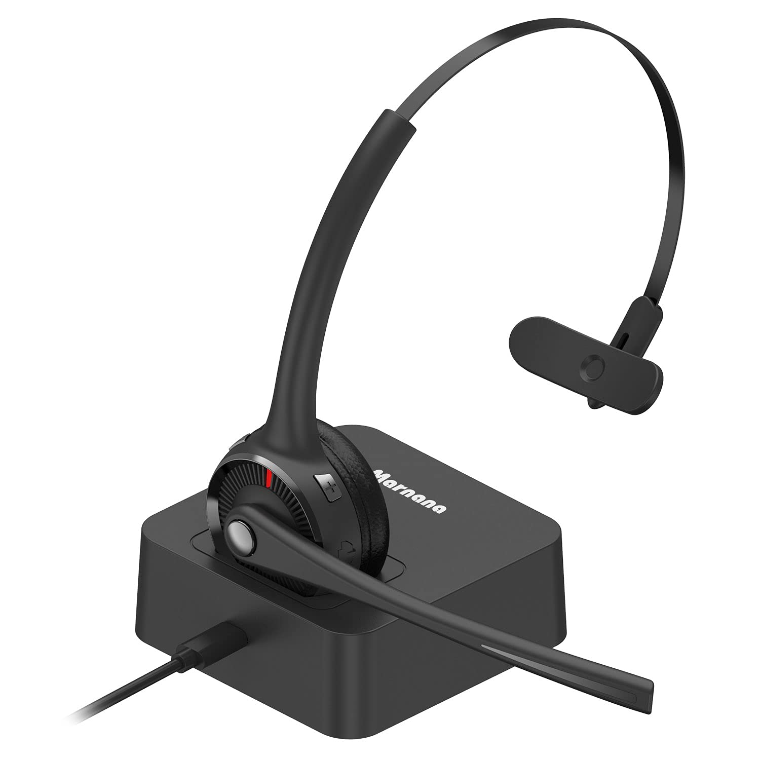 Photo 1 of Marnana Bluetooth Headset, V5.0 Trucker Wireless Headset with Noise Cancelling Microphone & Charging Base for iPhone Samsung Cell Phone