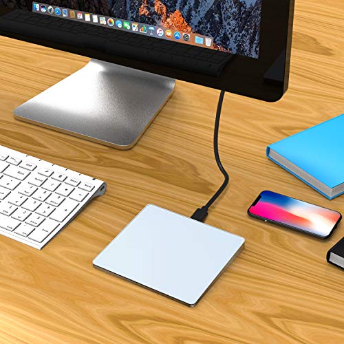 VOGEK Trackpad Touchpad, USB Wired Touchpad with Multi-Touch Navigation for Windows 7 and Windows 10 on Laptop/Notebook/Desktop Computer (White Grey)