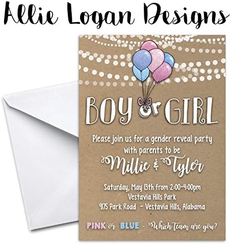 Gender Reveal Party Baby Shower Invitation
